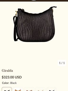 Milo 100% Leather Giralda Woven Black Crossbody Purse